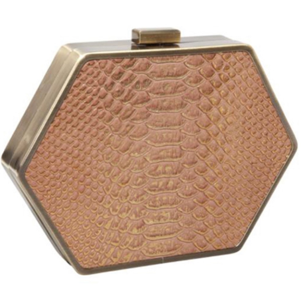 HOUSE OF HARLOW 1960 ZOLA CLUTCH CAMEL